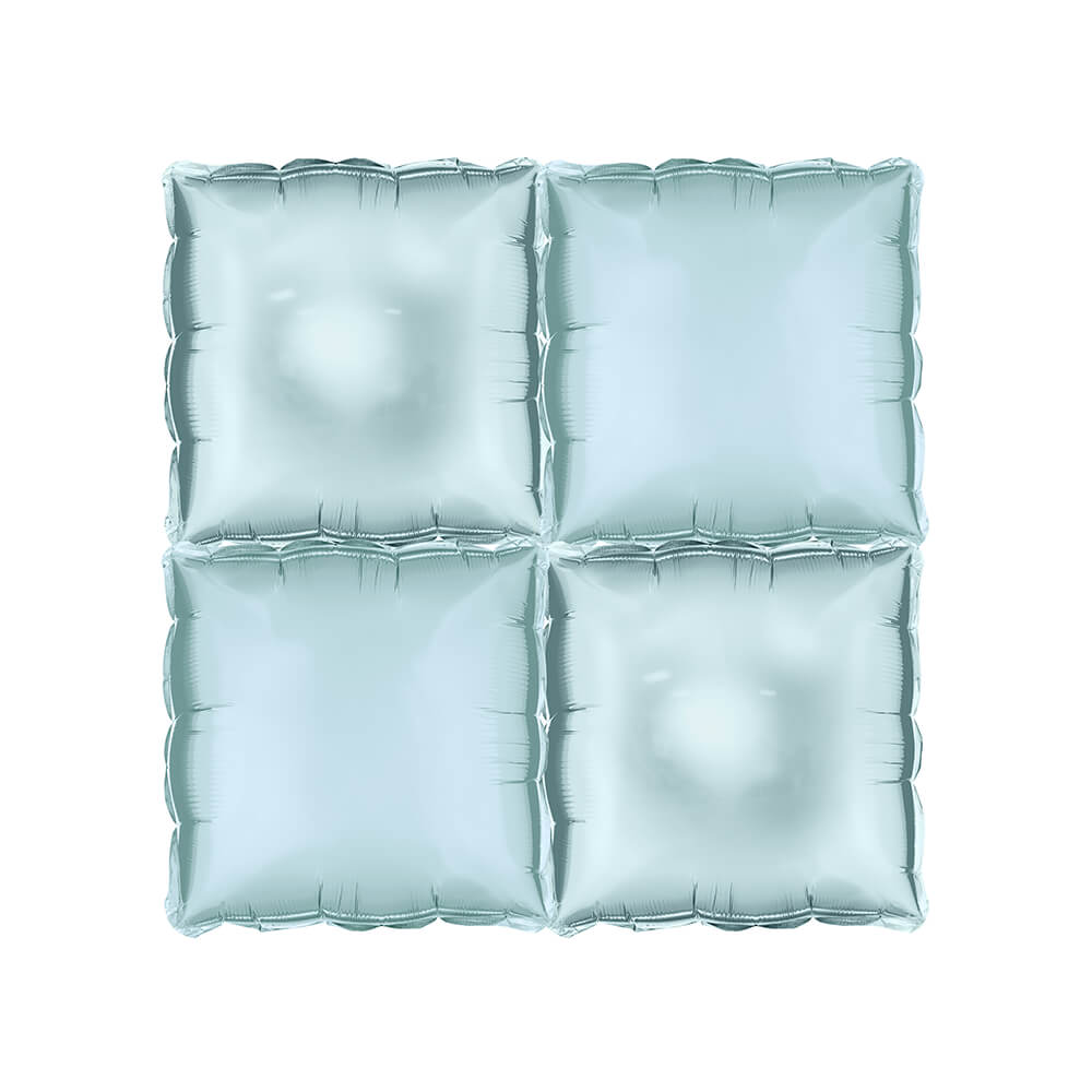 Folienballon Vorhang - 35 x 35 cm - doppelseitig Nebelblau 4 Stk.