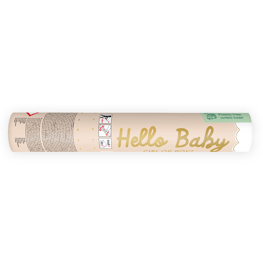 Party Popper Hello Baby Schmetterlinge Rosa, 20cm