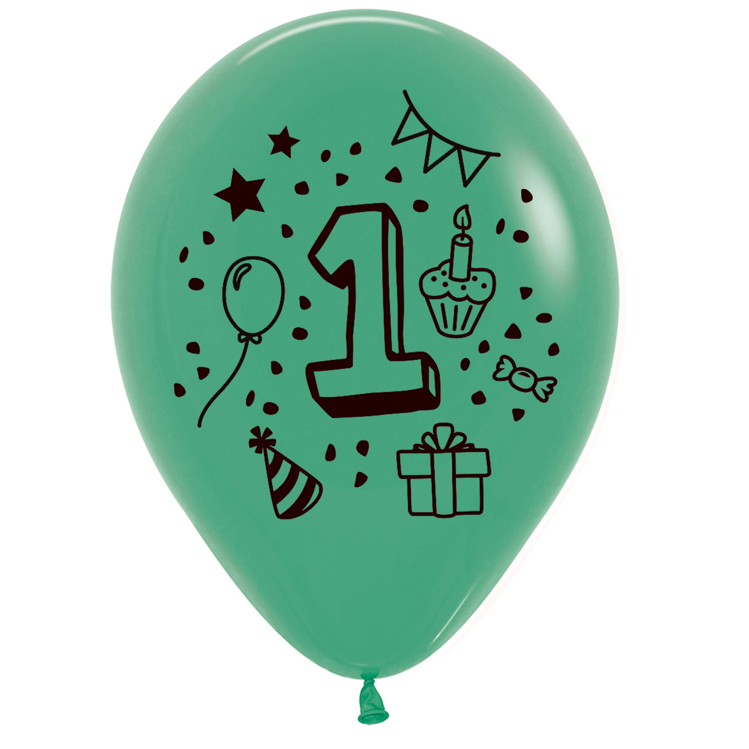 7x Luftballon Zahl 1 bunt Ø 30 cm