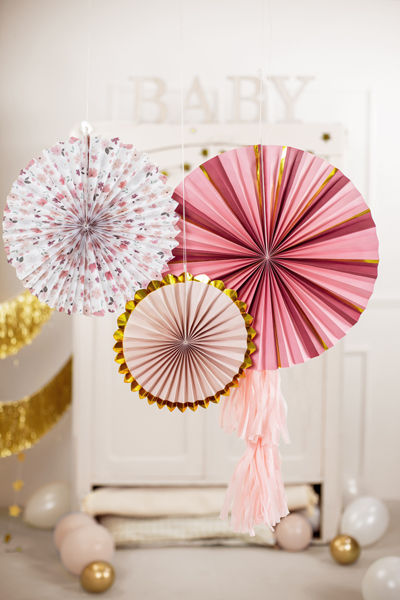 Fächer - "Floral", 23-40 cm. 3er Set