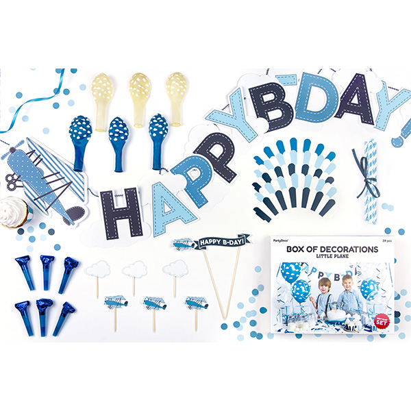 Partyset Flugzeug blau 39 tlg. 6 Personen