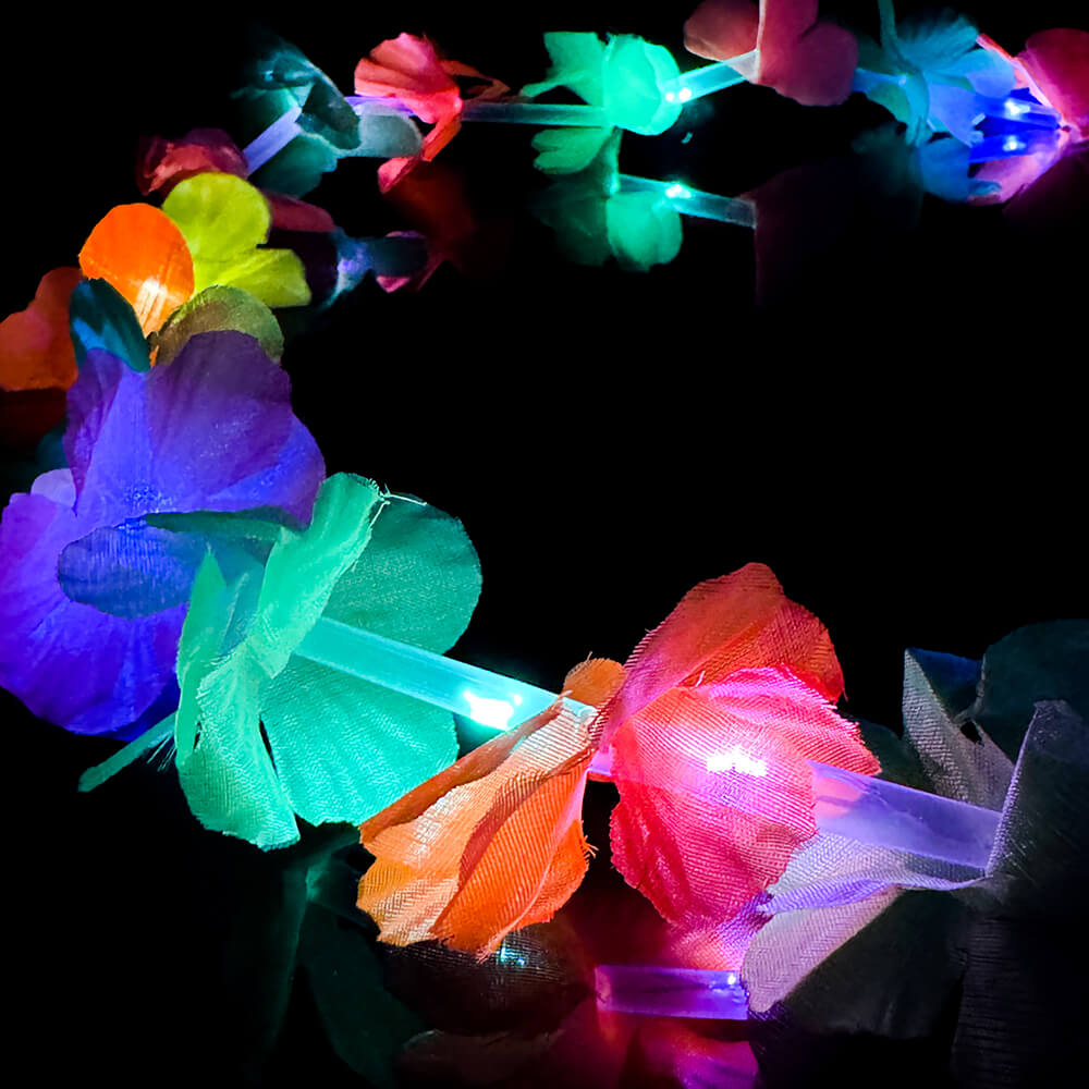 Neon UV LED Hawaiikette - Bunt
