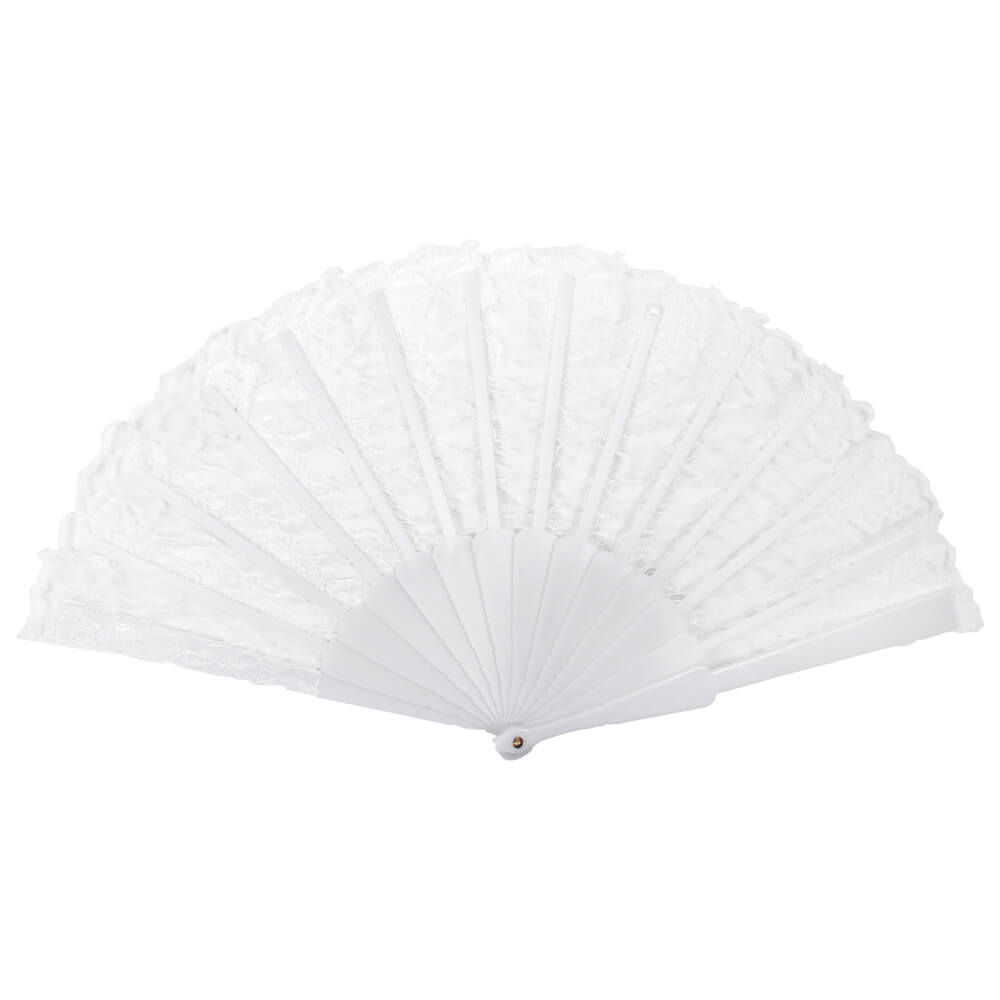 Windfächer weiß transparent Länge ca. 23 cm, Spannweite ca. 43 cm