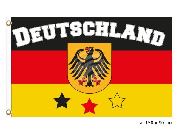 Deutschland Flagge Schwarz-Rot-Gold mit Adler - 150 x 90 cm