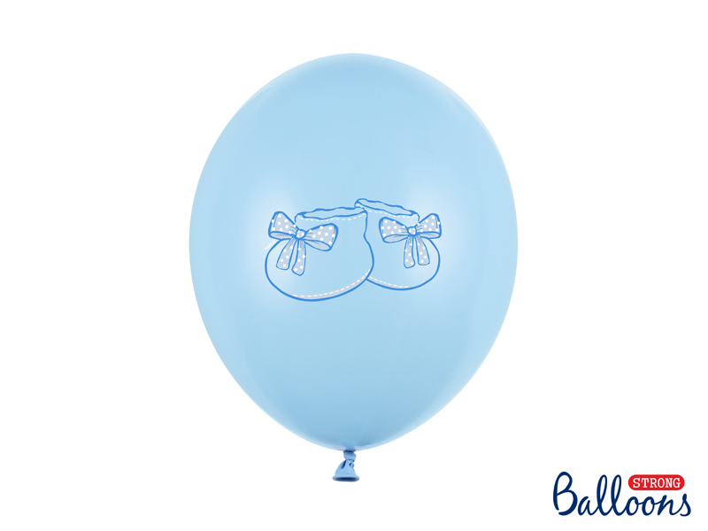 Luftballons Babyschuhe Blau 30cm, 6 Stk