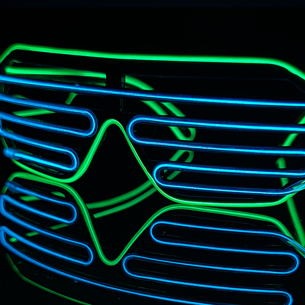 BLINXS EL Neon-Brille, Grün - Blau