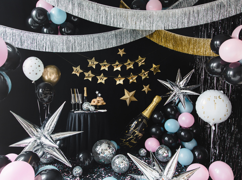 Folienballon in Flascheform, Happy New Year, 39,5x98 cm
