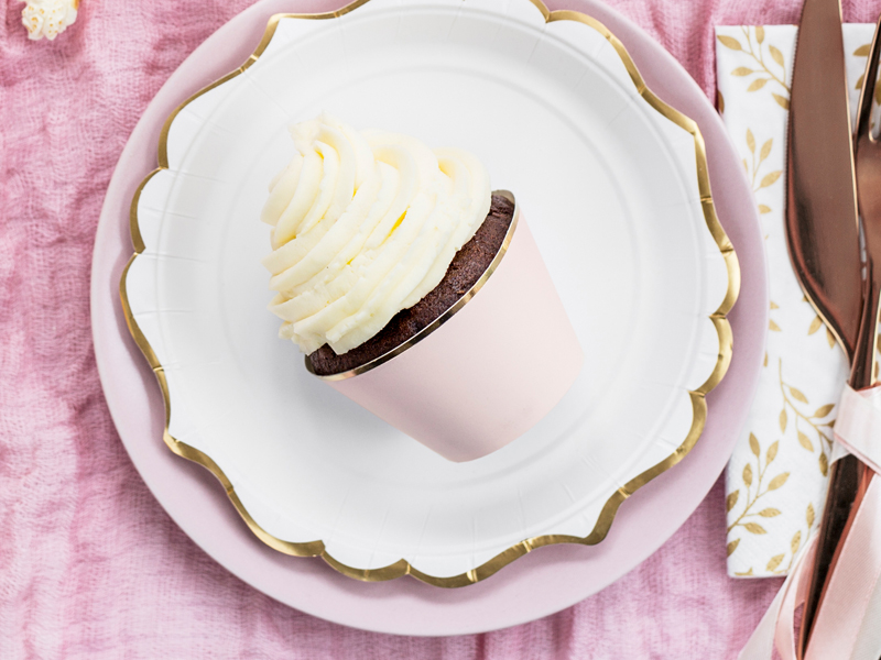 Cupcake-Wraps hellrosa, 6 Stk