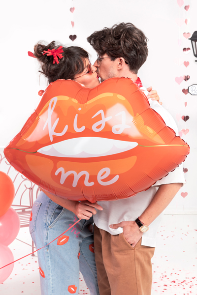 Folienballon Lippen, Kiss Me, 86.5x65 cm, Mix