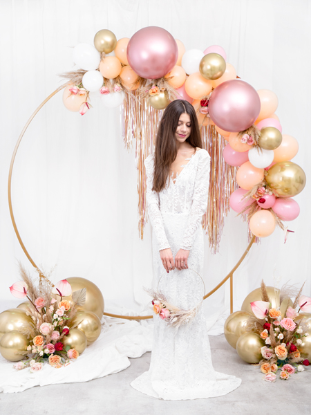 Rundballon Glossy Roségold, 60cm