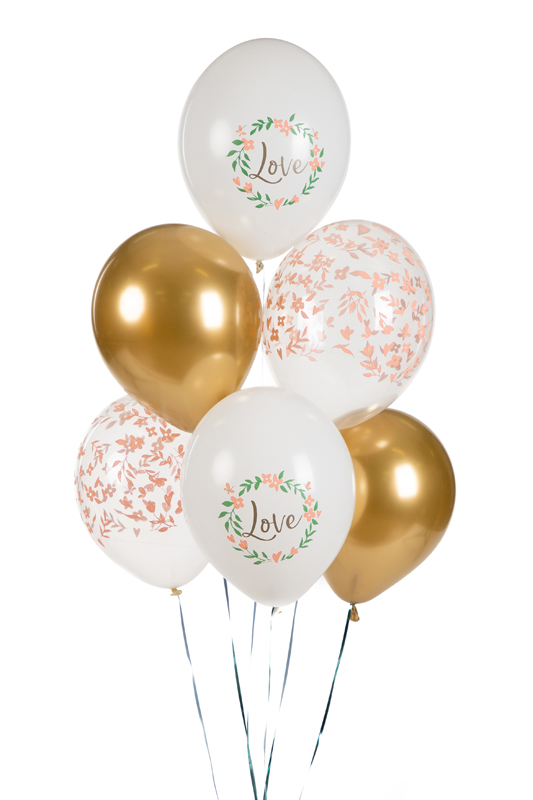 Luftballons Love, Mix, 30cm, 6 Stk