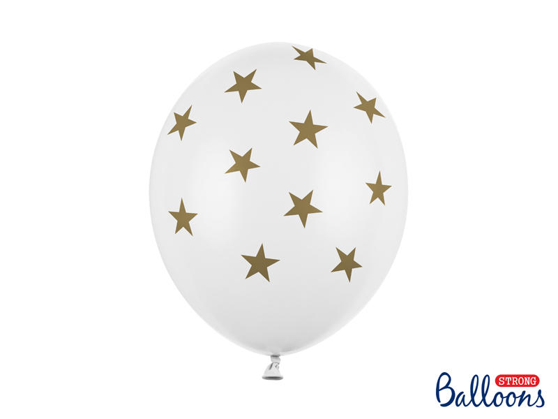 Luftballon Weiß mit Sternen 30cm, 50 Stk.