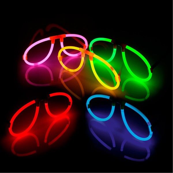 Knicklicht Brillen - 5er Mix, Bunt