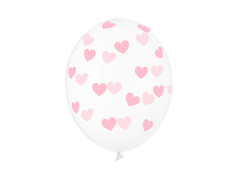 Luftballon Herzen, Kristallklar 30cm, 6 Stk