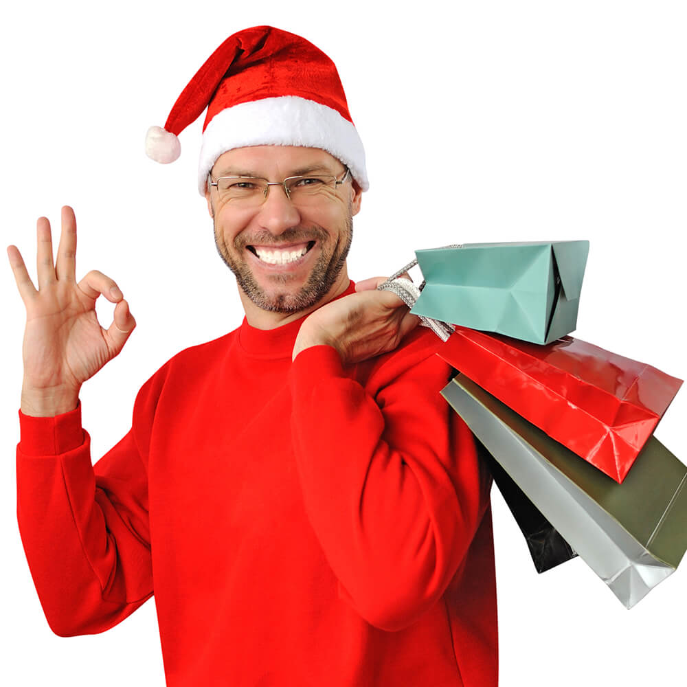 Weihnachtsmütze mit Bommel