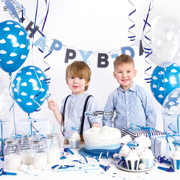 Partyset Flugzeug blau 39 tlg. 6 Personen