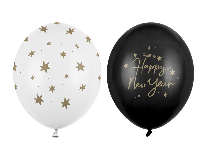Luftballons 30cm, Happy New Year mix, 50 Stk.