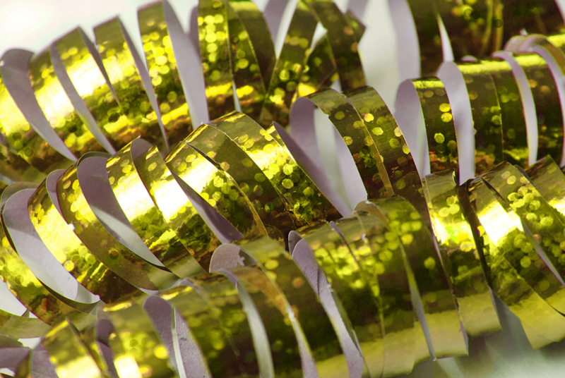 Luftschlange Holographisch Gold, 3.8 m