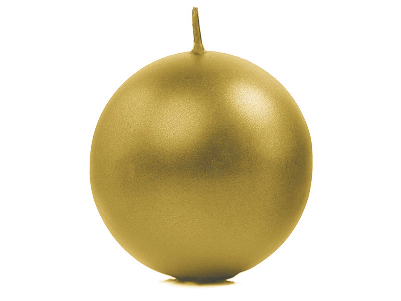 Kerzenkugel, Metallic Gold, 8 cm - 6er Set