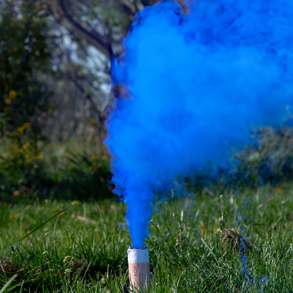 Rauchbombe Gender Reveal - It's a Boy, blau