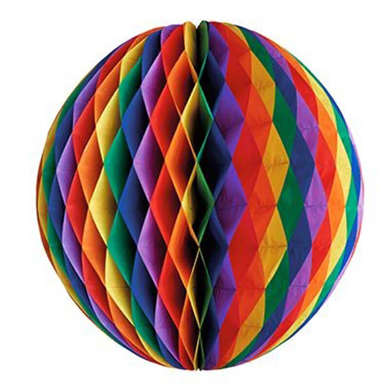 Wabenball, Bunt, 60 cm, 5 Stk - schwer entflammbar