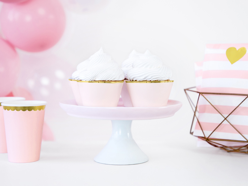 Cupcake-Wraps hellrosa, 6 Stk