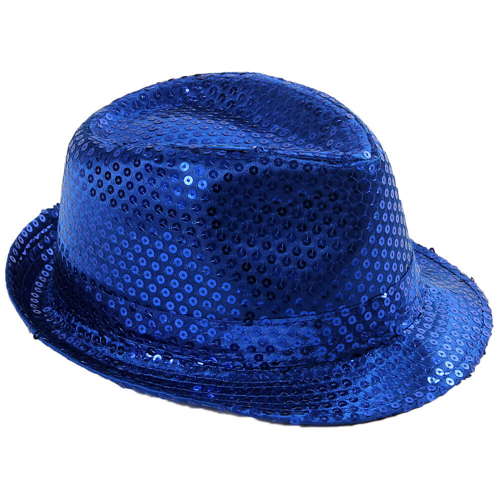Hut mit Pailletten Blau