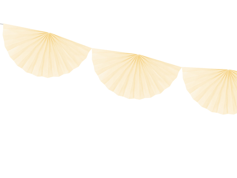 Fächergirlande Creme, 3m