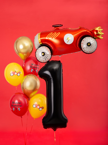 Folienballon Zahl 1, Schwarz 86cm