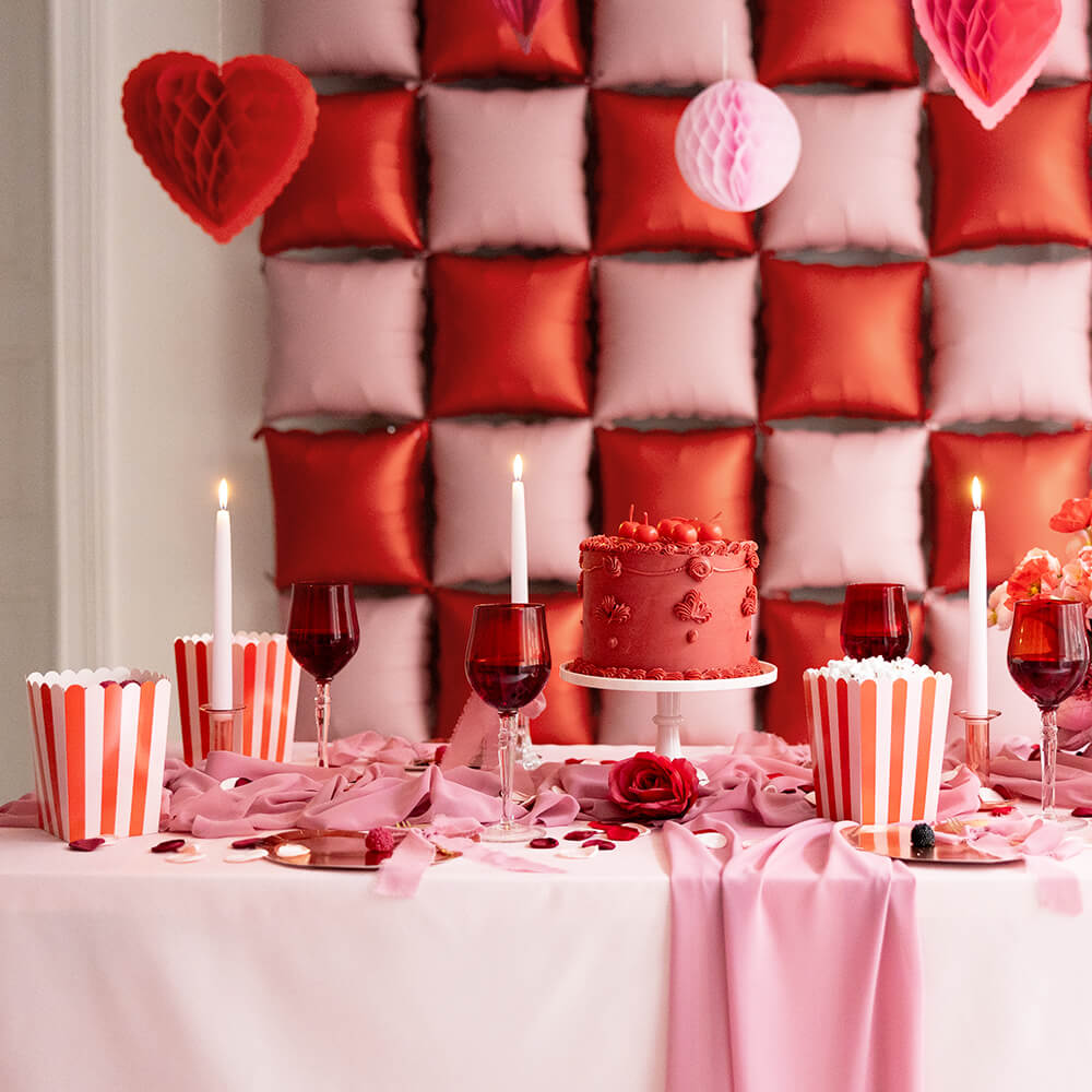 Popcornbox 11x11x15,5 cm rot / rosa, 6 Stk