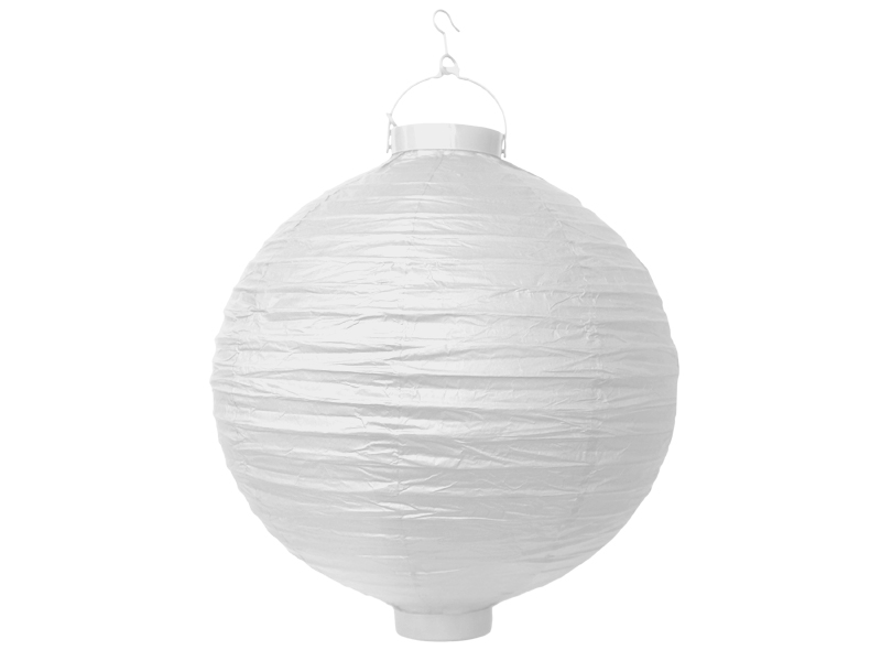 Papierlaterne inkl. LED, Weiß, 30 cm