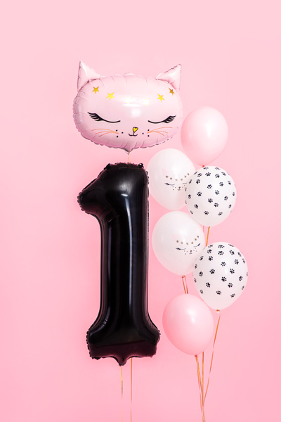 Folienballon Zahl 1, Schwarz 86cm