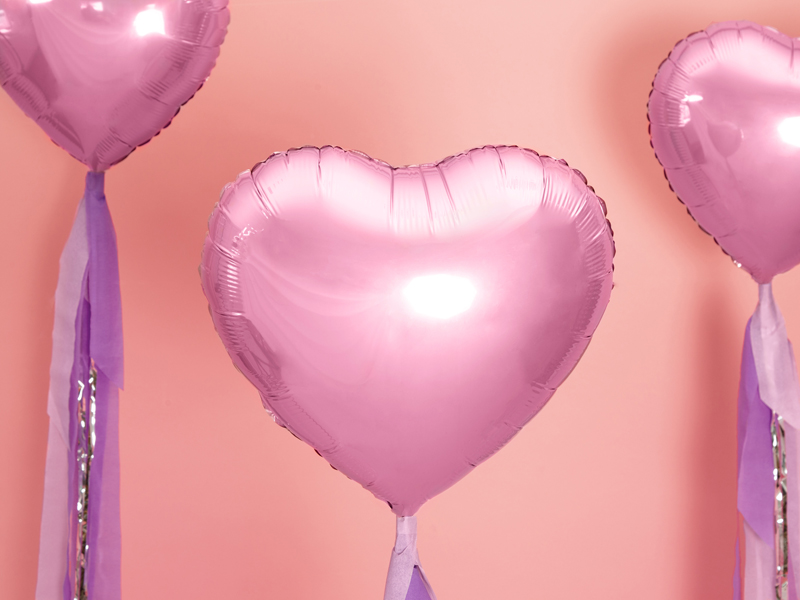 Folienballon Herz Metallic Pink, 45cm
