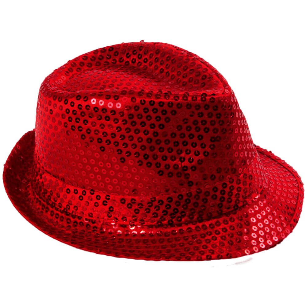 Hut mit Pailletten Rot