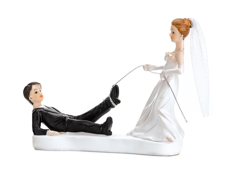 Cake Topper Brautpaar mit Kordel, 13cm