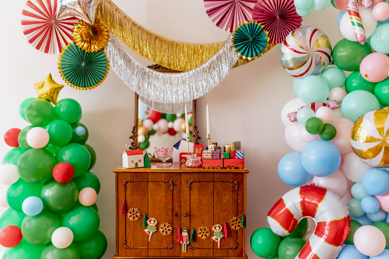 Ballonstrauß Weihnachtsbaum, 161 x 65 cm