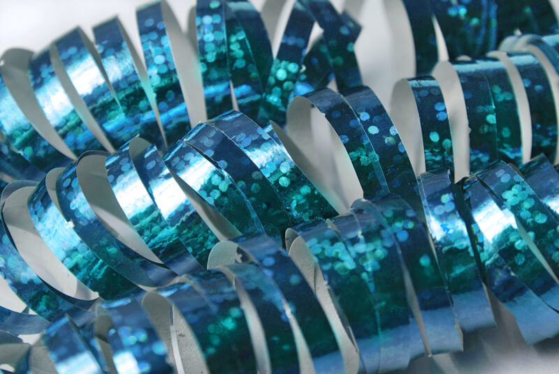 Luftschlange Holographisch Türkis, 3.8m