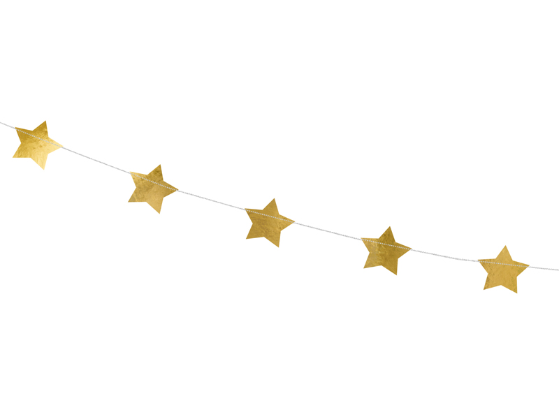 Sternen-Girlande in Gold, 3,6 m