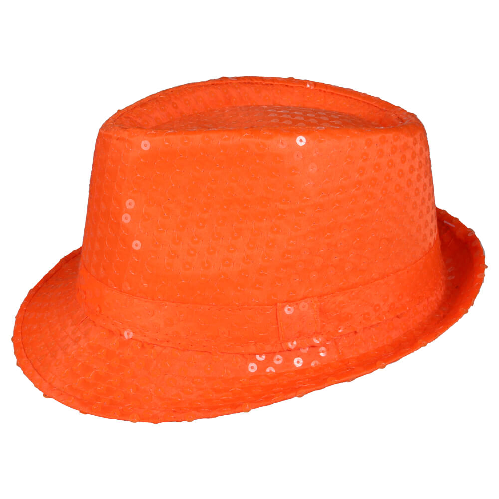 Hut mit Pailletten Orange