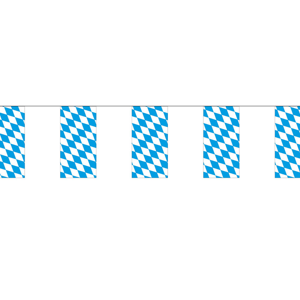 Flaggenkette Bayern Blau / Weiß 12cm x 24cm x 4m
