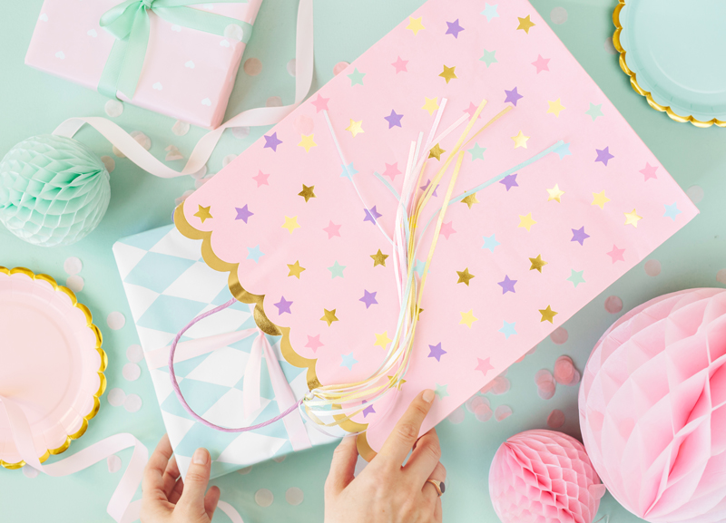 Geschenkpapier Mix 1, 5er Set 68,5x100cm je Rolle