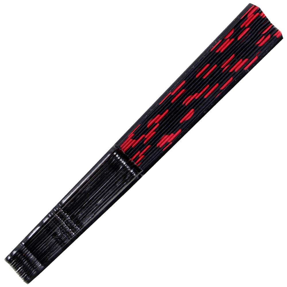 Windfächer schwarz rote Punkte Länge ca. 23 cm, Spannweite ca. 43 cm