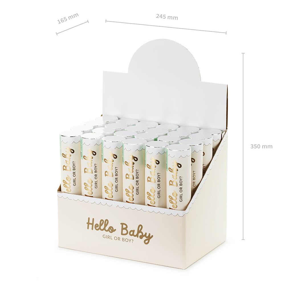 Party Popper Hello Baby Schmetterlinge Rosa, 20cm