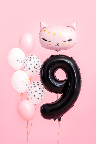 Folienballon Zahl 9, Schwarz 86cm