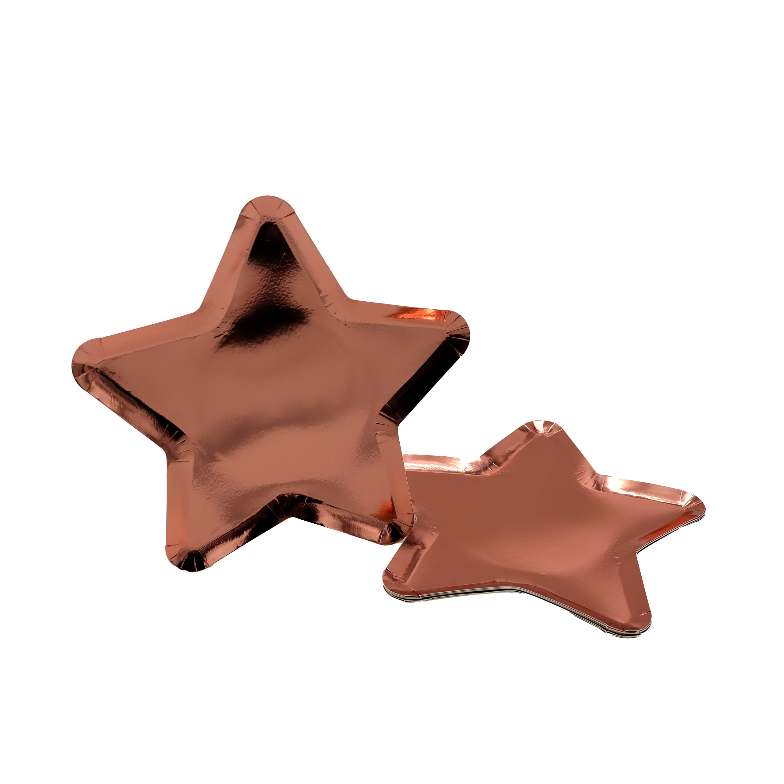 8x Pappteller Twinkle rosegold 23cm