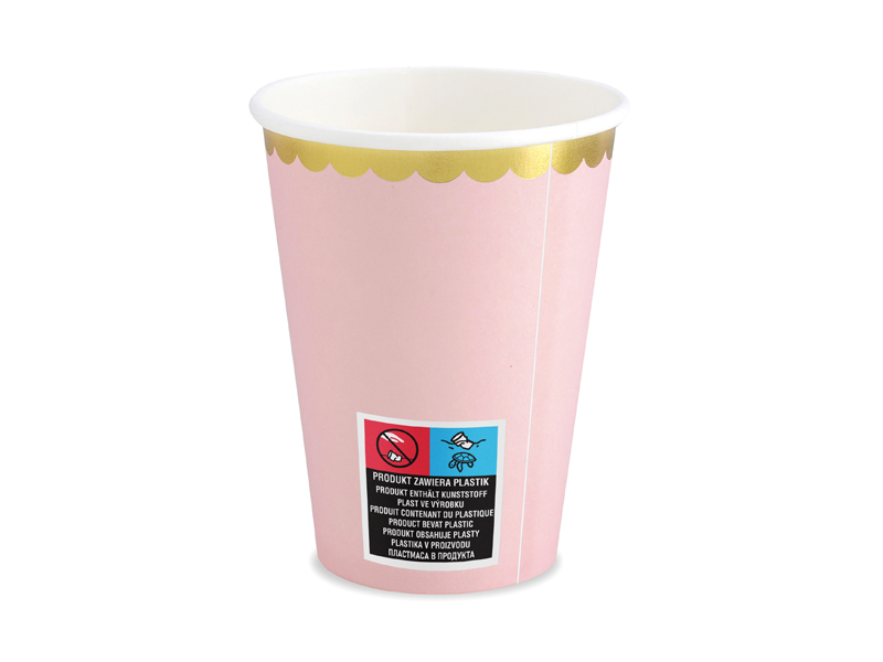 Becher hellrosa 220ml, 6 Stk.