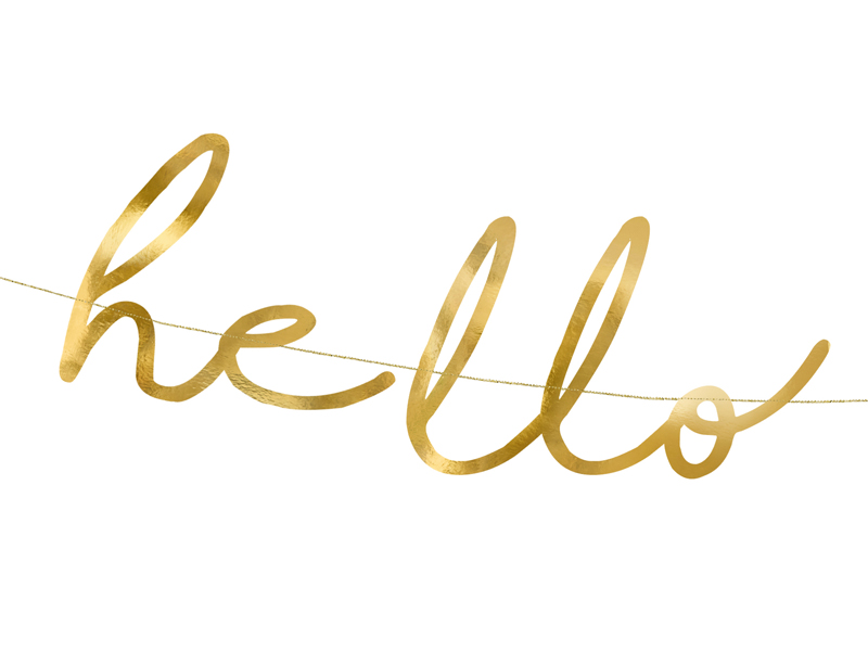 Banner Hello Baby, Gold, 18 x 70cm