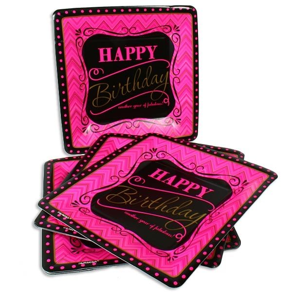 8x Pappteller Girly pink Ø 18cm
