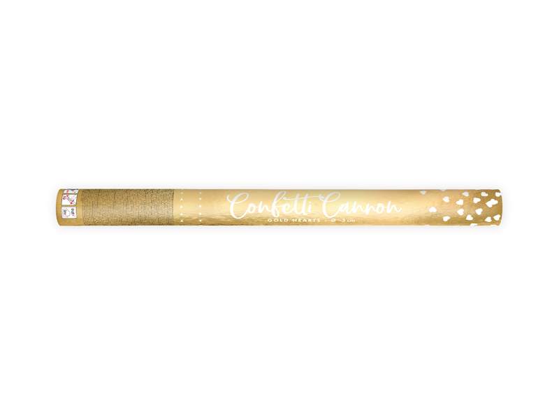 Party Popper goldmetallic Herzen Konfetti 60cm