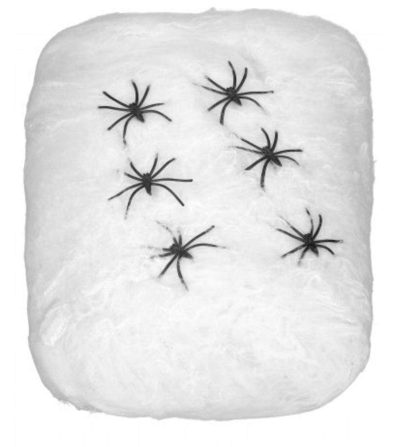 Spinnennetz mit Spinnen weiss 35qm 100g